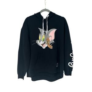 Tom and Jerry Best Friends Black Hoodie Sweatshirt Juniors 3XL